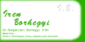 iren borhegyi business card